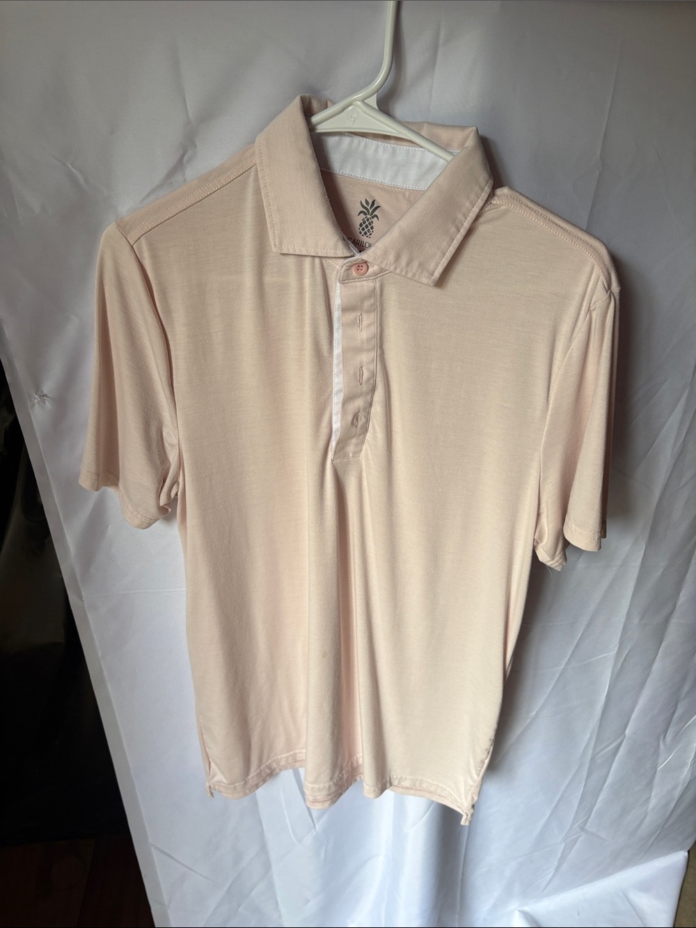 Men's Short-Sleeve Polo Shirt in Pale Pink